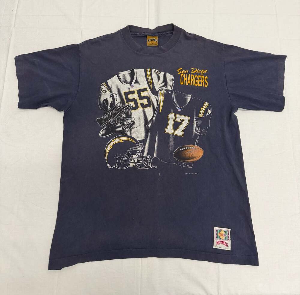 Vintage 1993 Nutmeg San Diego Chargers NFL T-Shirt Size L